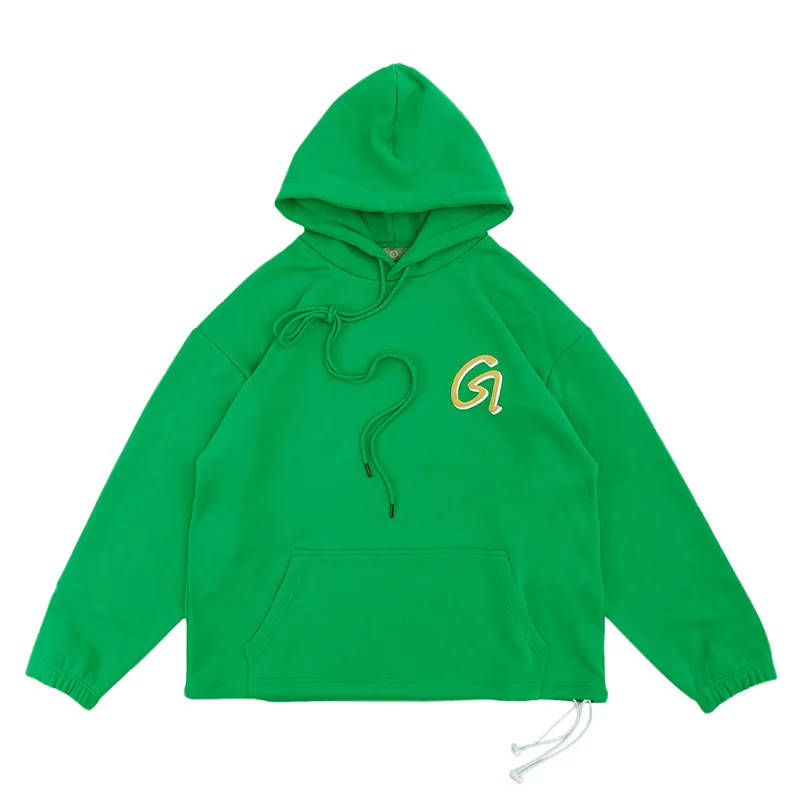 

Vivgae men's fashion brand hip hop logo print hooded loose Plush men's sweater