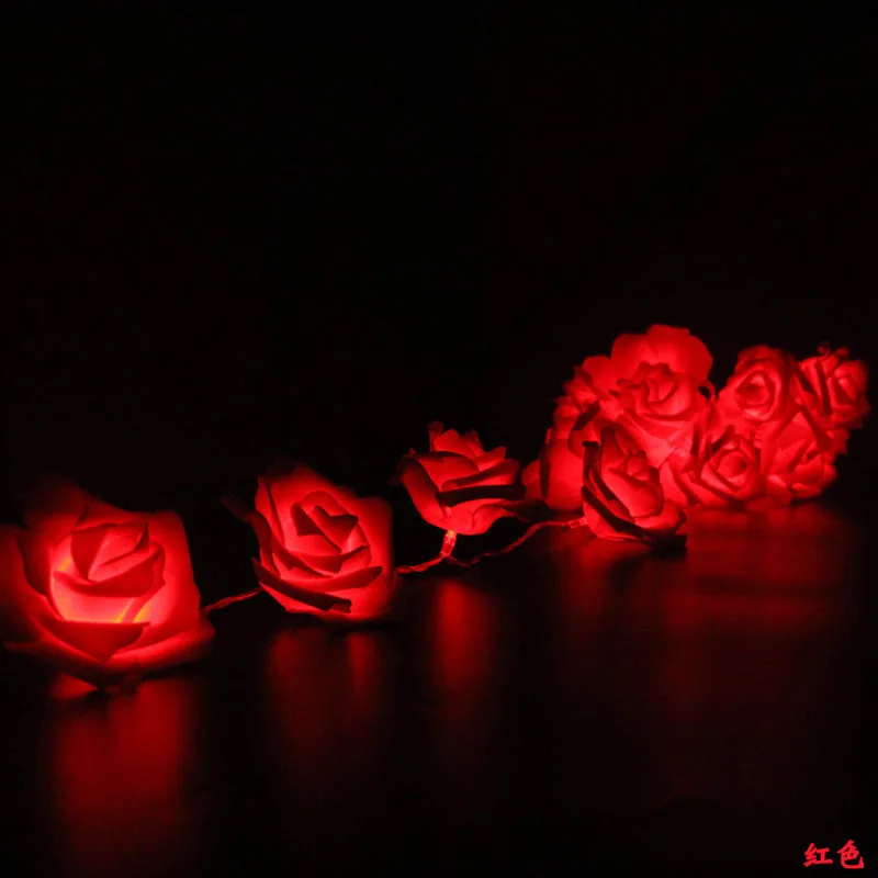 

1.5M 10LED Artificial Rose Flower Garland String Light LED Fairy Lights Valentine's Day Wedding 2021 Christmas Party Decorations