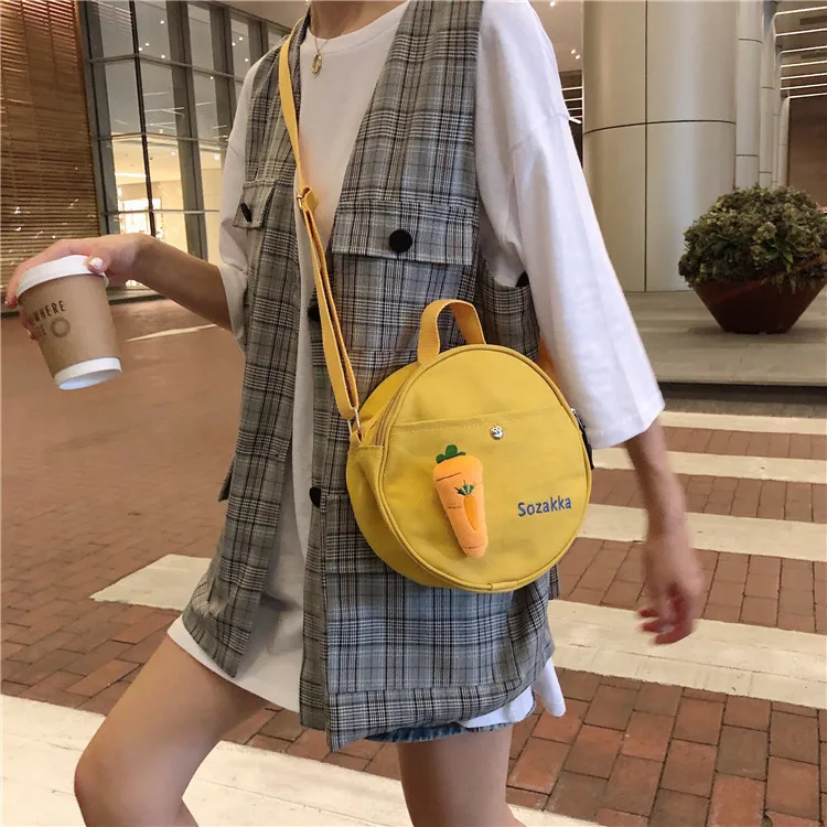 Новинка 2019 женские холщовые сумки через плечо в виде моркови и овощей женская