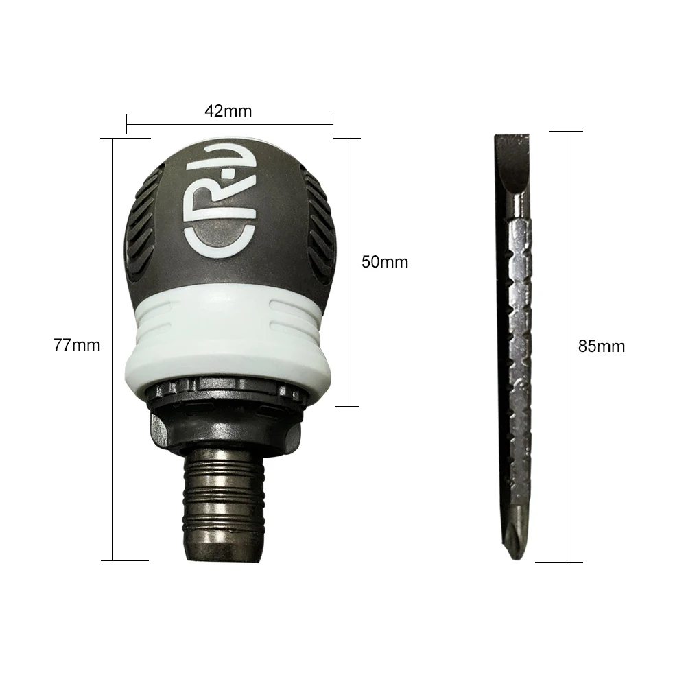 

Stubby Screwdriver Ratcheting Screwdriver Slotted and Cross Dual-end Telescoping CR-V Screwdriver for Electronics Maintenance