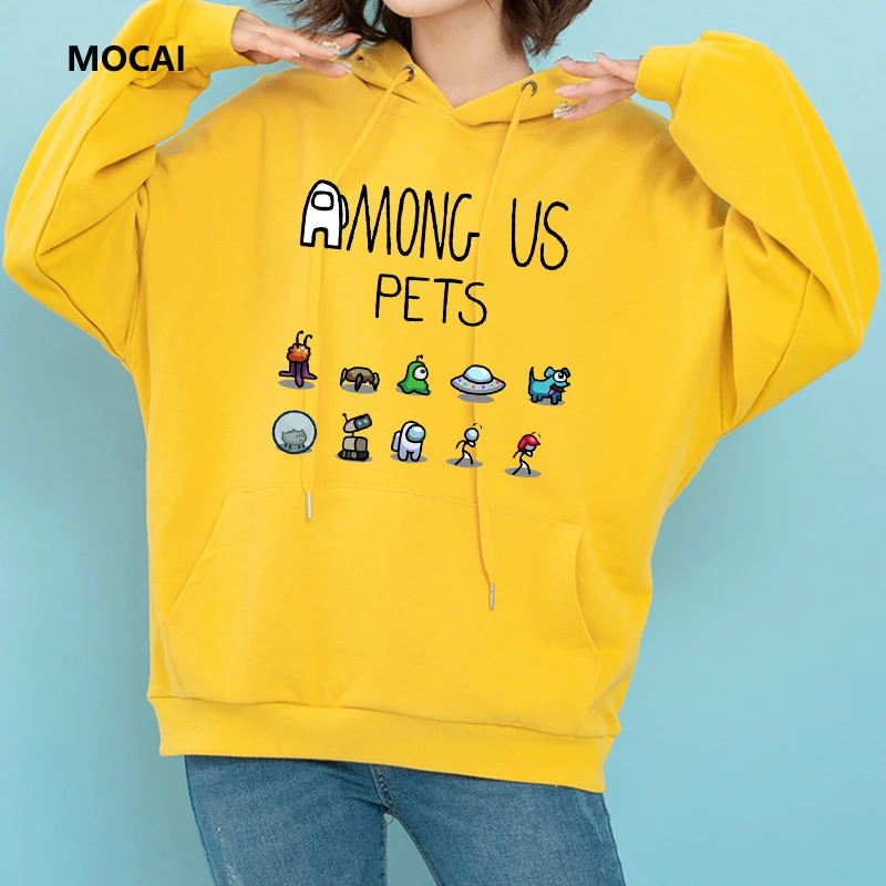 

Among Us Fashion street yellow women's Hoodie Harajuku Kawaii couple Sweatshirt New plum-size hoodies for autumn/winter 2021 Top