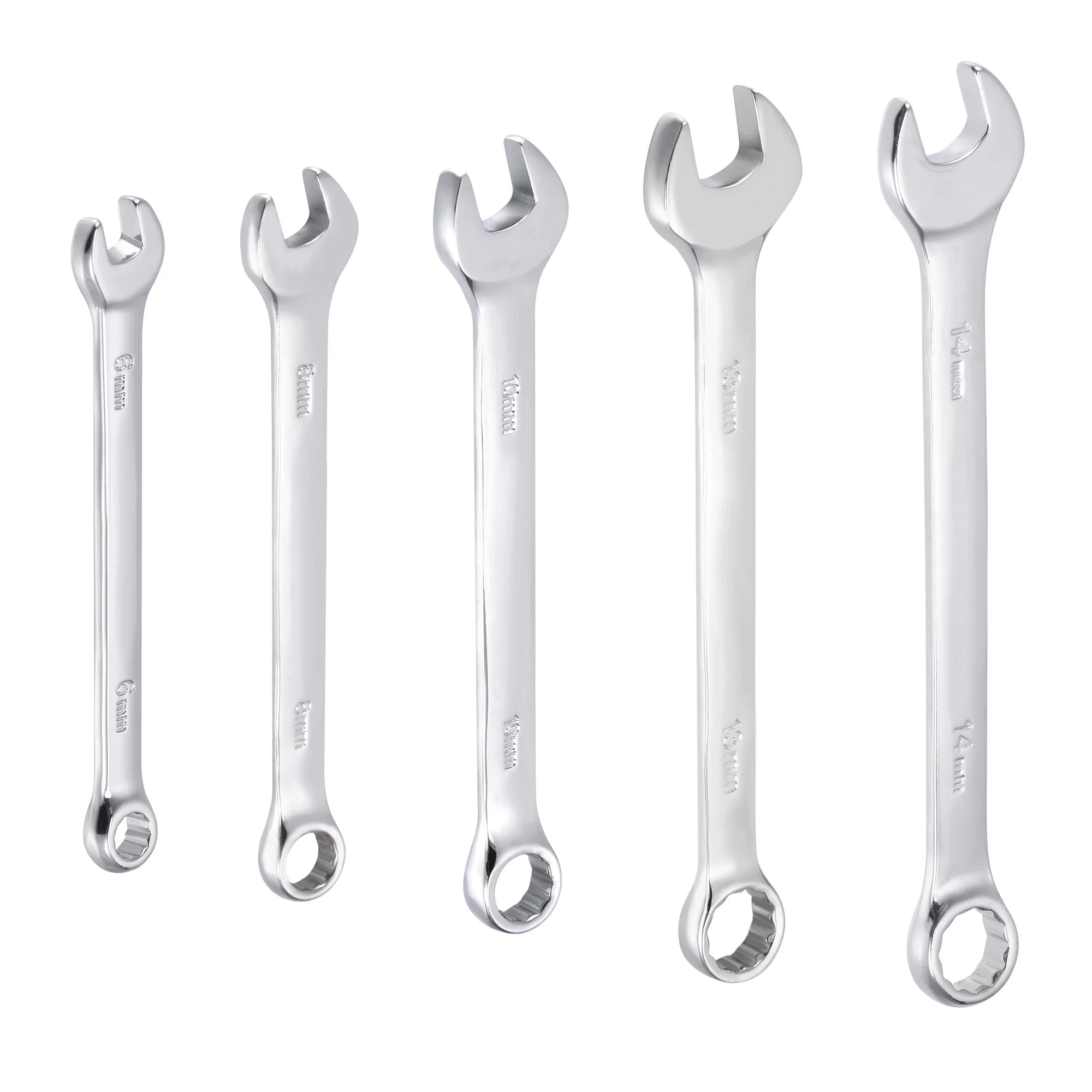 

Uxcell Combination Wrench Set, Metric 6-14mm, Open End and Box End, CR-V, with Holder