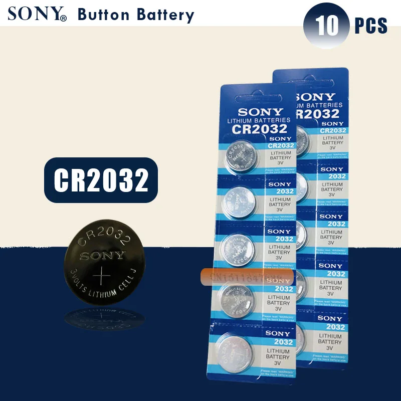 10 шт. SONY cr2032 кнопочные батареи 3 в монета литиевая батарея для часов дистанционное управление калькулятор cr2032