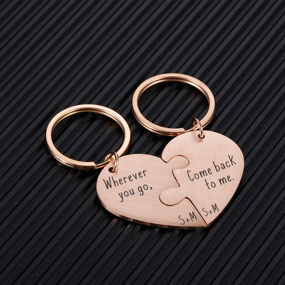 Персонализированный подарок в форме сердца на ключах для лучшего друга, парня или девушки