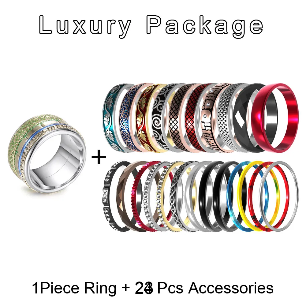 

Cremo Titanium Rings Women Stackable Interchangeable Ring Section Rotating Stainless Steel Ring Wedding Band Anillos Mujer