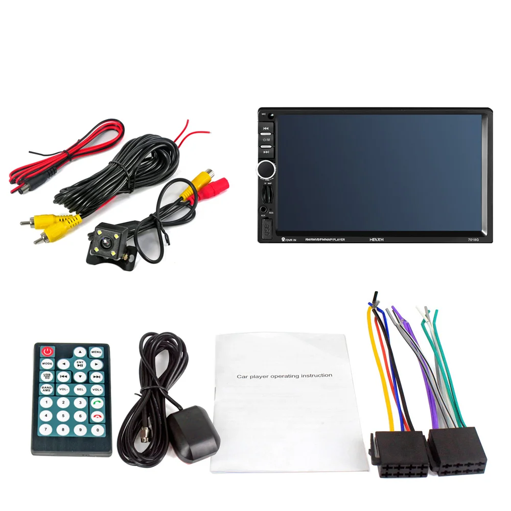 

2 Din Car Multimedia Player+GPS Navigation+Camera Map 7'' HD Touch Screen Bluetooth Autoradio MP3 MP5 Video Stereo Radio NO DVD