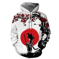 fashion hoodies realistic 3d goku print pullover hooded sweatshirt with kangaroo pocket