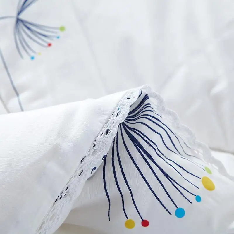 

J3 High Quality 100% Cotton Filling White Color Comforter Bedding Set Thick Winter Quilt Throw Blanket Duvet