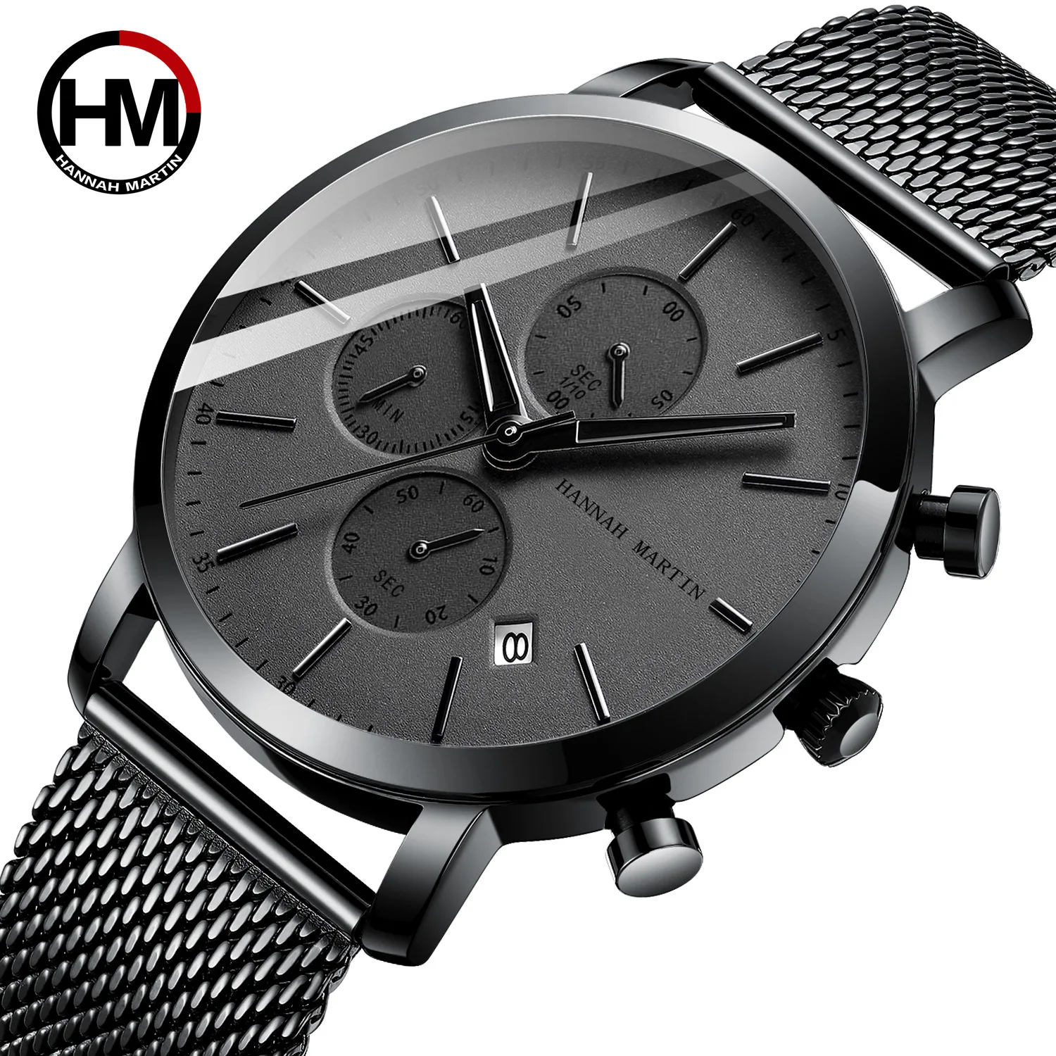 Men  Watch Waterproof  Calendar Fashion AAA Luxury Imitation Brands Minimalist Silver/Black 2021 Best Selling Products