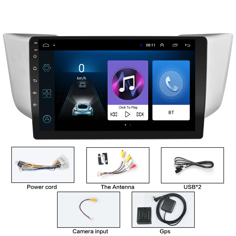 9 &quotAndroid 2 Din Автомобильный мультимедийный плеер для Lexus RX300 RX330 RX400H Toyota Harrier 2003 2009