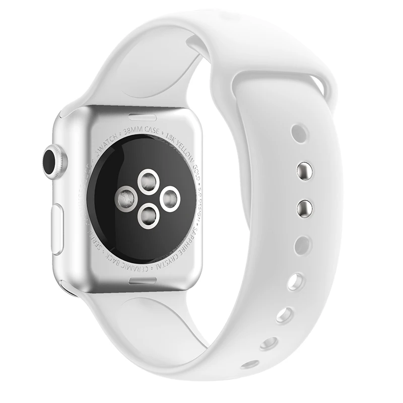 Мягкий силиконовый спортивный ремешок для Apple Watch 5 4 3 2 1 38 мм 42 мм ремешки резиновый ремешок для часов Iwatch series 4 5 40 мм 44 мм
