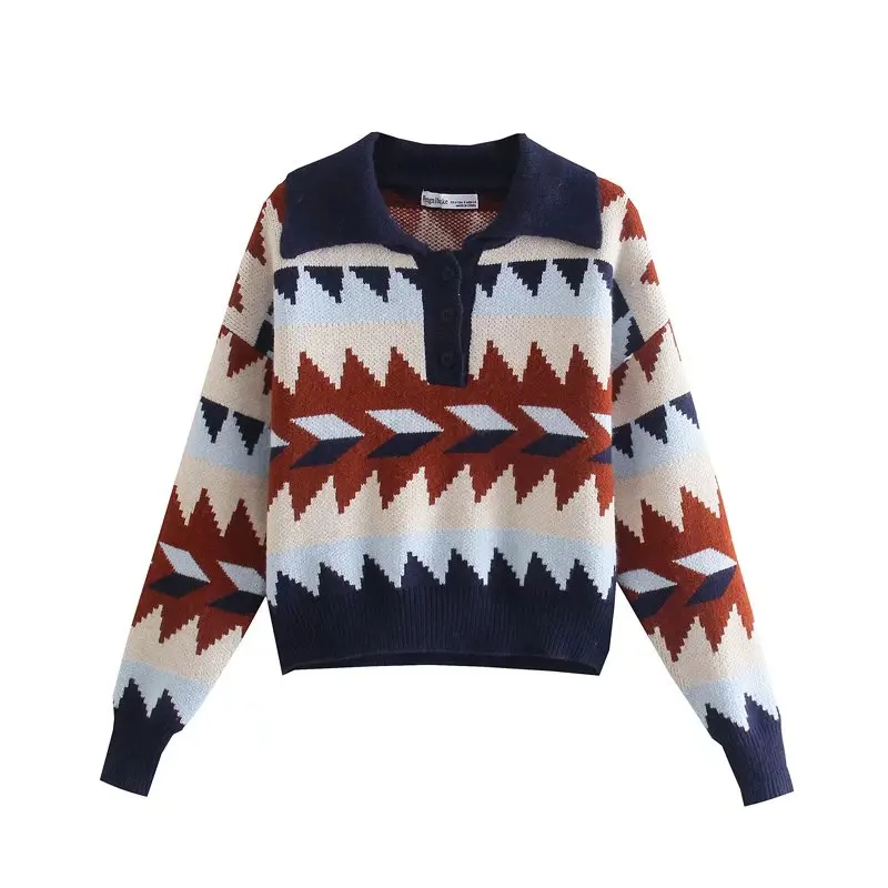 Свитер Za модные женские осенние вязаные свитера Женское пальто винтажный