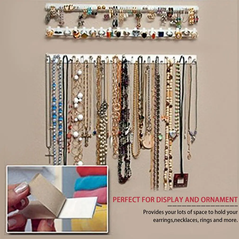 

New 9 in 1 Adhesive Paste Wall Hanging Storage Jewelry Hooks Jewelry Display Organizer Earring Ring Necklace Hanger Holder Stand