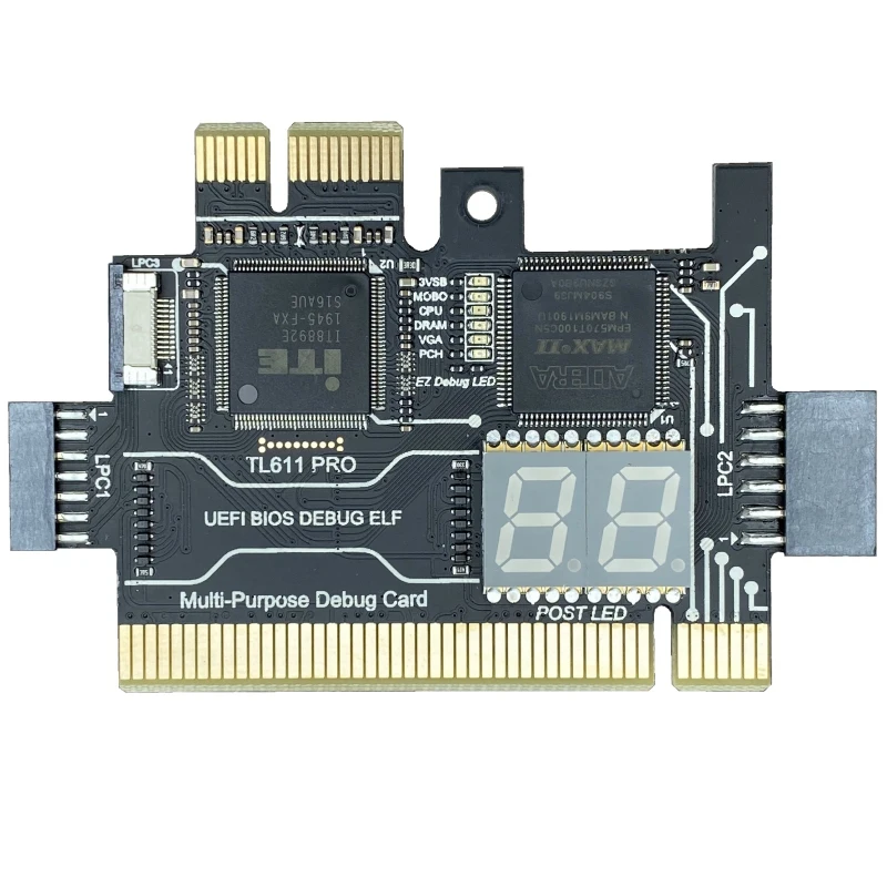 

Диагностическая карта TL611 PRO, диагностическая плата Pcie для настольных компьютерных материнских плат Pci для настольных компьютеров и ноутбук...