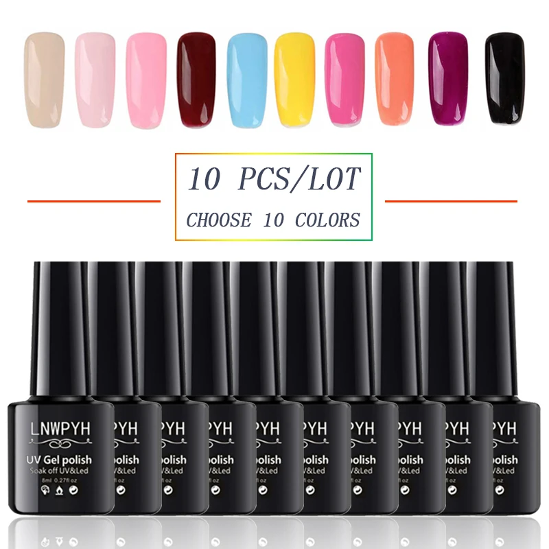 

10 colors Gel Nail Polish Set 8 ML Nail Art Gel Lacquer UV LED Lamp Design acrylic nail Manicure Set