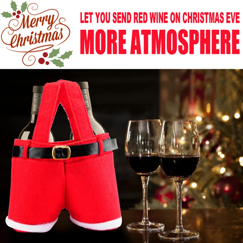 

Чехлы для рождественской винной бутылки, мешочки для конфет, стильные милые мешочки для подарков в виде Санты, рождественские украшения для...