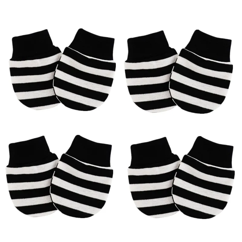 KLV 4 Pair/set Simple Cute Baby Knitting Mitten Newborn Anti-eat Hand Anti-Grab Face Protect Glove Baby Mitten