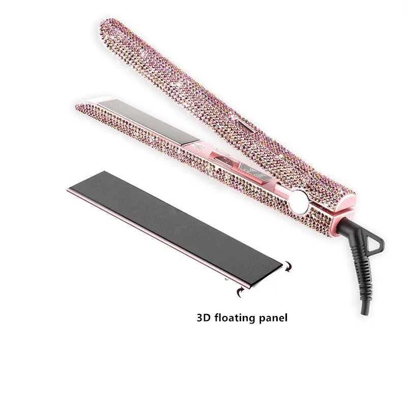 Профессиональный с украшением в виде кристаллов выпрямитель утюжок для волос