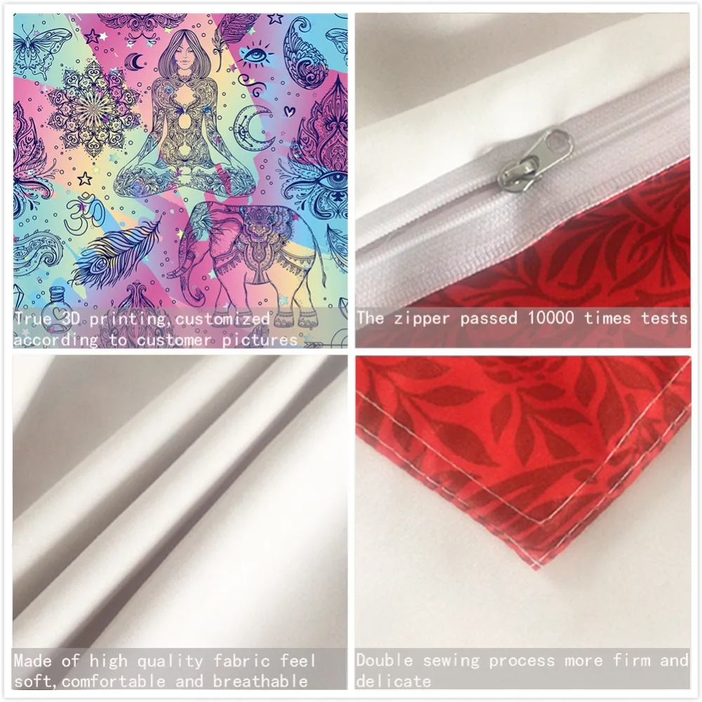 Комплект постельного белья в богемном этническом стиле разноцветный