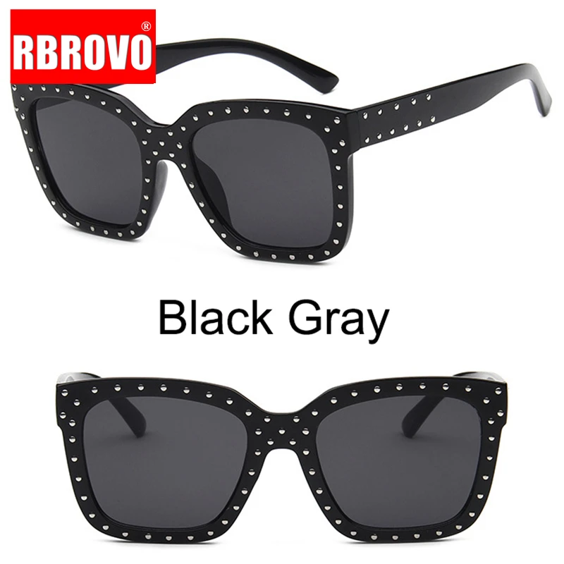 

RBROVO 2021 Square Crystal Sunglasses Women Brand Designer Classic Vintage Outdoor Sun Glasses UV400 Oculos De Sol Masculino