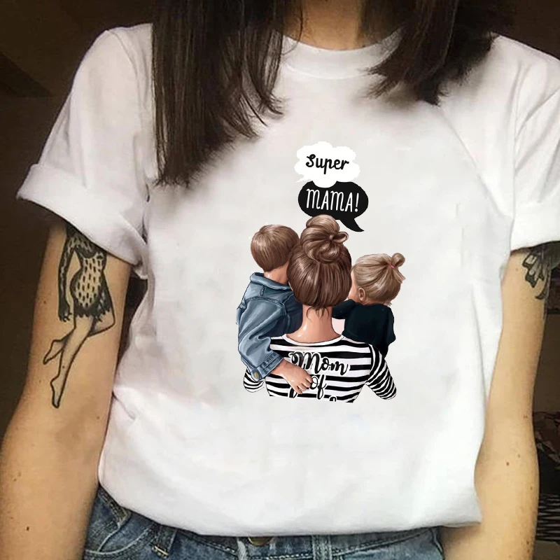 Женская одежда с принтом женский полосатый топ мама летний Повседневная