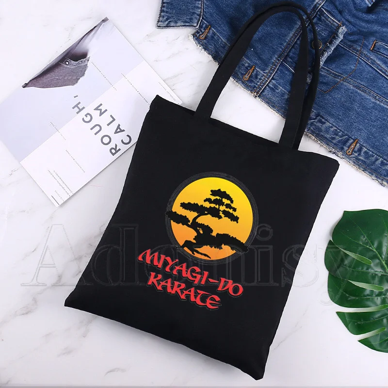 

Cobra Kai Canvas Bag Casual Large Hand Bags for Women Ladies Shopping Handbag Print Large Capacity Bag Black