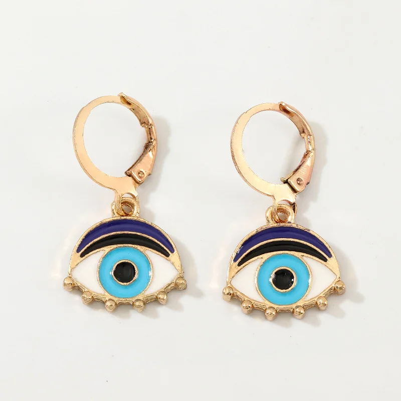 

Fashion Creative Devil Eye Tassel Eye Earrings for Women Large Beaded Heart Earrings Jewelry Wholesale Gifts
