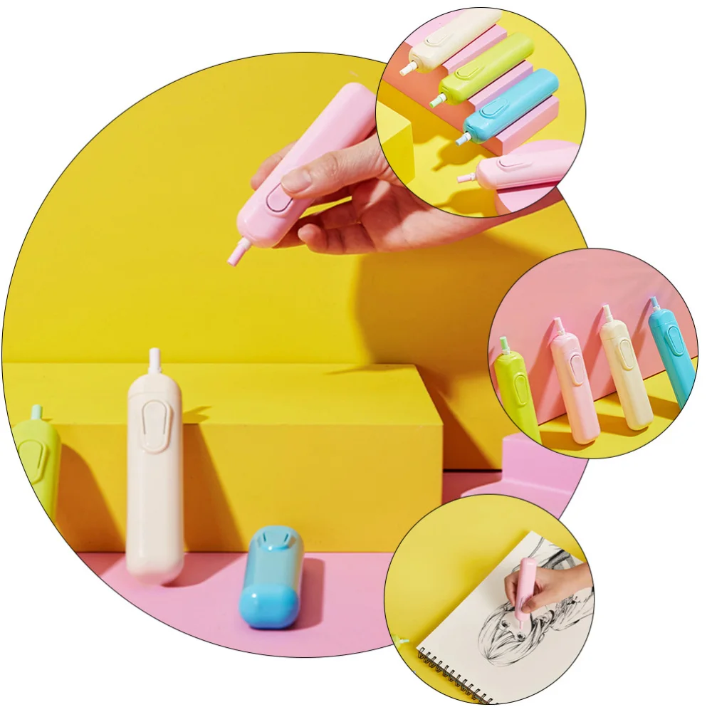

2Pcs Electric Eraser Art Eraser Auto Eraser Drawing Eraser Student Stationery