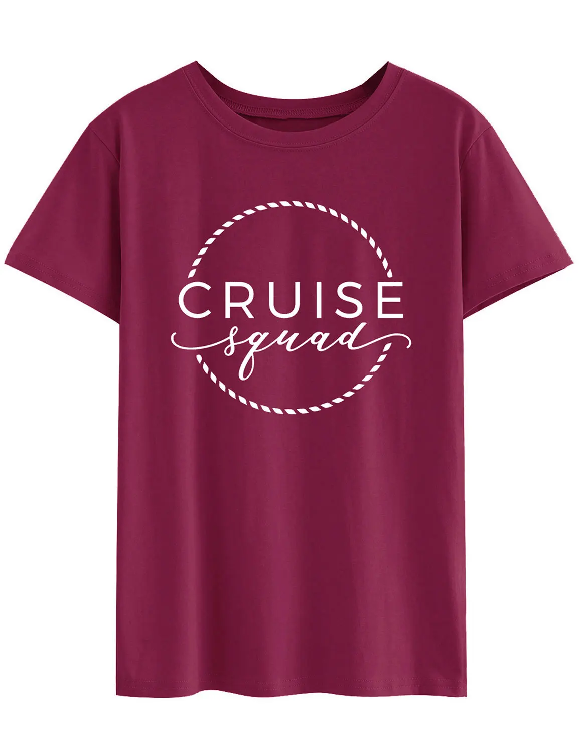

100% Pure Cotton Women T Shirt Cruise Squad Letter Printed Tshirt Ladies Short Sleeve Tee Shirt Women Tops Clothes Mujer