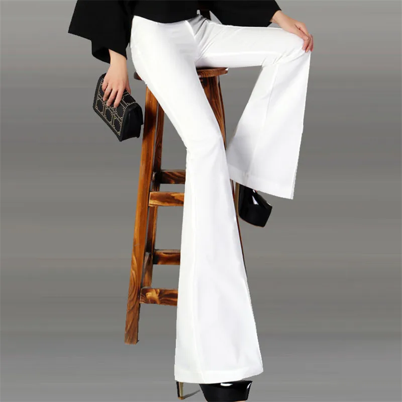 Женские расклешенные брюки с высокой талией леопардовые леопардовым принтом