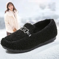 womens winter flats casual comfort lady driving shoes artifical fur wool women loafers fashion comfortable shoes woman