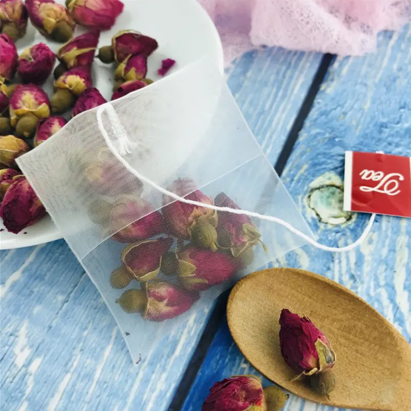 1000 шт./лот одноразовые пустые чайные пакетики с кулиской нейлоновые складные