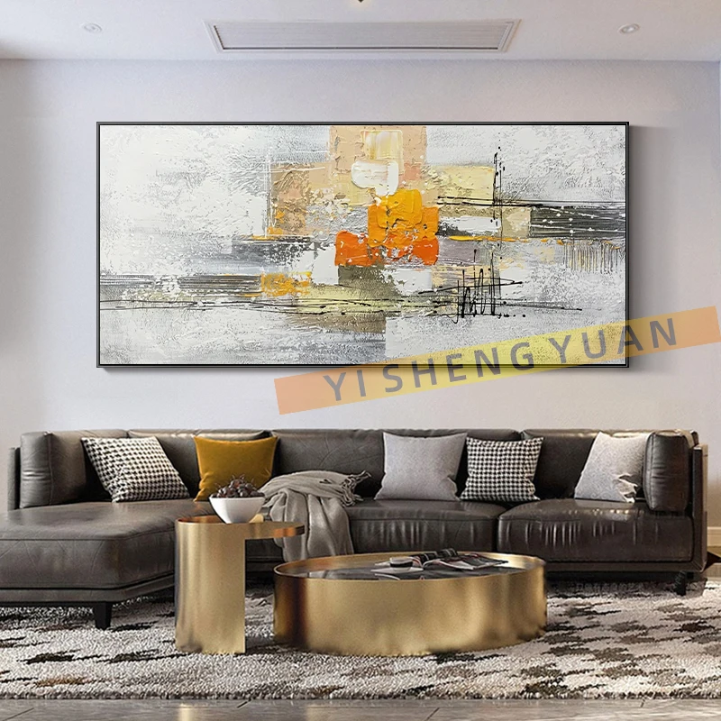 

Handmade Gold Texture Abstract Oil Painting Wall Art Home Decor Picture Modern Hand Painted Oil Painting On Canvas Unframed