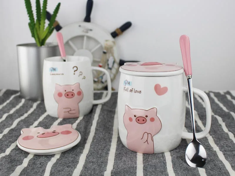 NEWYEARNEW 1 шт. керамическая чашка для воды кофе Любовь Свинья чай молоко бизнес