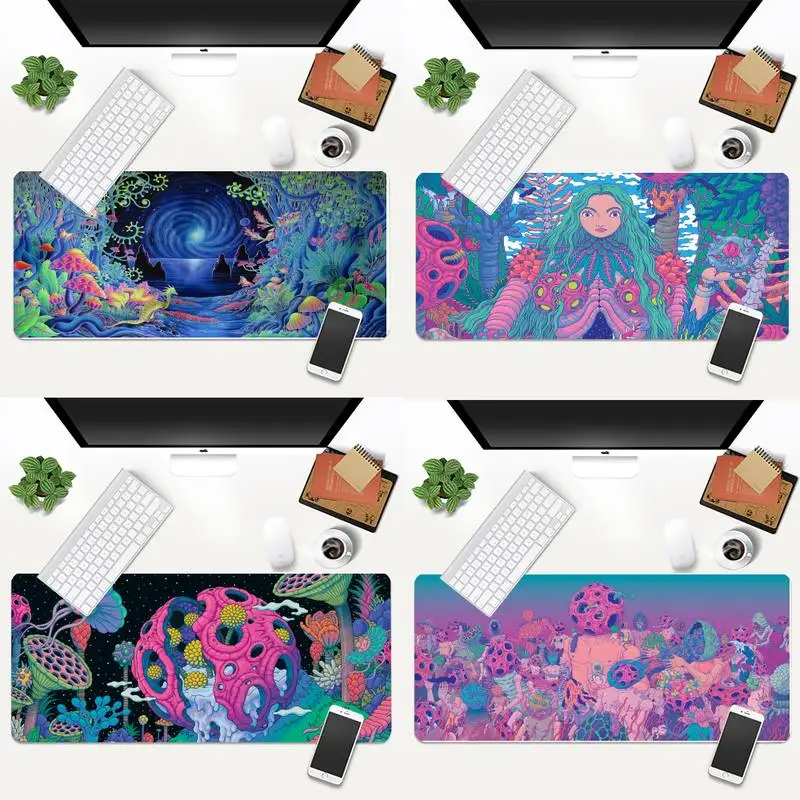 

Psychedelic trippy artwork Comfort Mouse Mat Gaming Mousepad Animation L Large Gamer Keyboard PC Desk Mat Takuo Tablet Mousepads