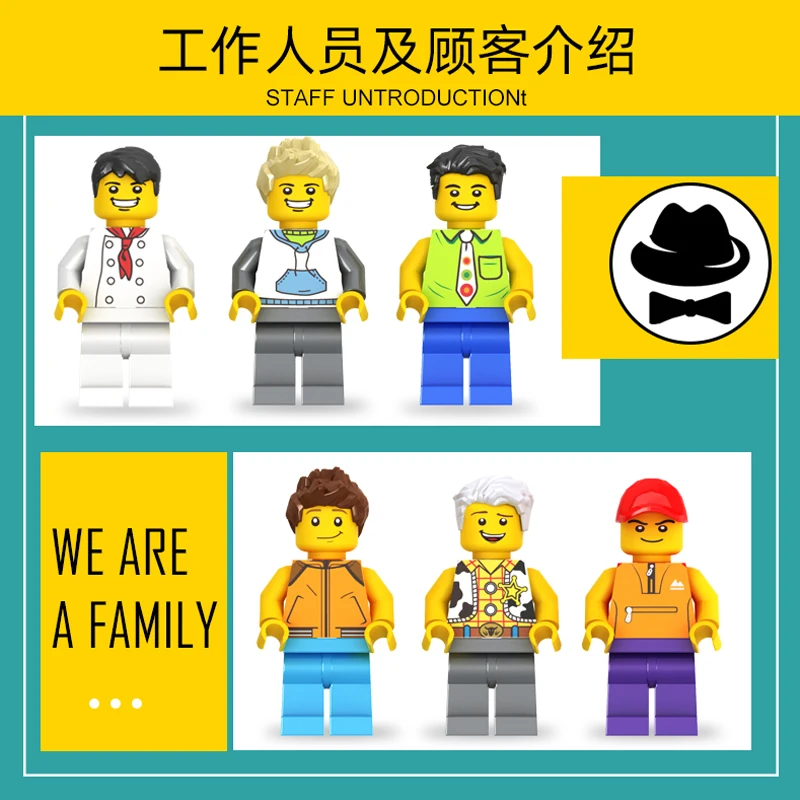 MOC Creator expert City Series view Кафе Магазин строительные блоки с фигурами Eduaction игрушки для