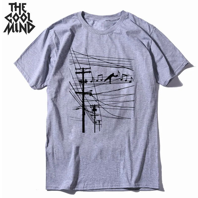 COOLMIND Высококачественная хлопковая летняя крутая Мужская футболка с коротким