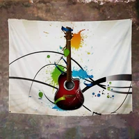 guitar musical instruments banners vintage wall art rock music poster flag canvas painting wall hanging bar cafe home decoration