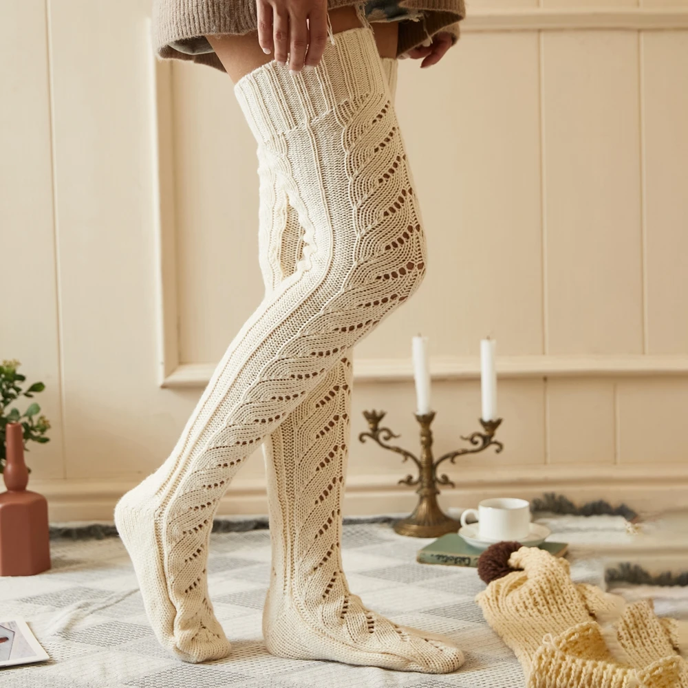 2022 Stocking Autumn Winter Sexy Warm Thigh High Nylon Over Knee Students Girls Long Stockings Knitted Tights Women Medias
