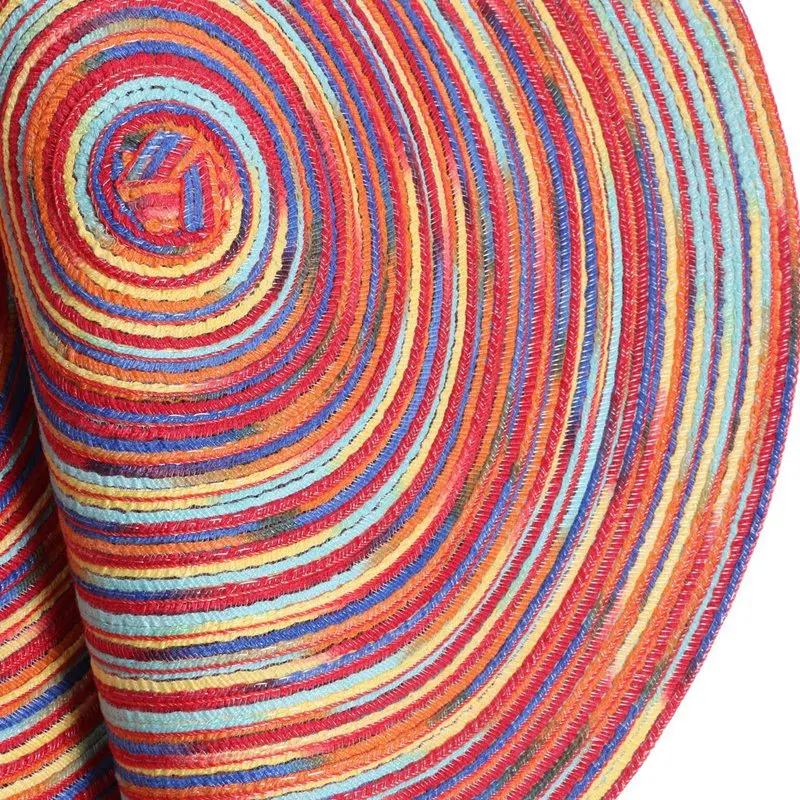 

Braided Colorful Round Place Mats for Kitchen Dining Table Runner Heat Insulation Non-Slip Washable Fall Placemats Set of 6