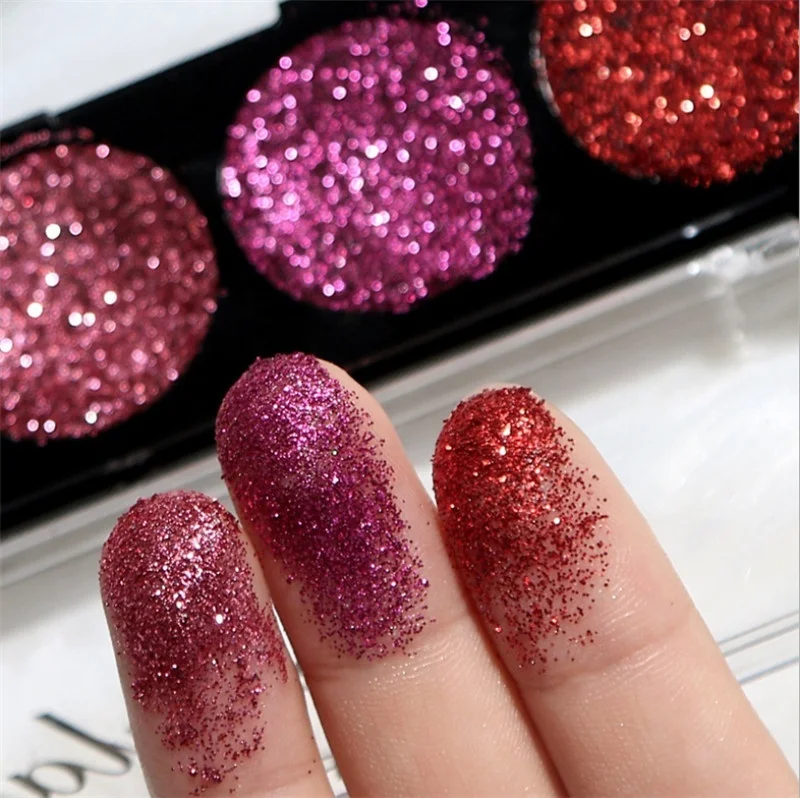 5 Цвета блестящие тени для век палитра расшитые бусинами и блестками глаз диск