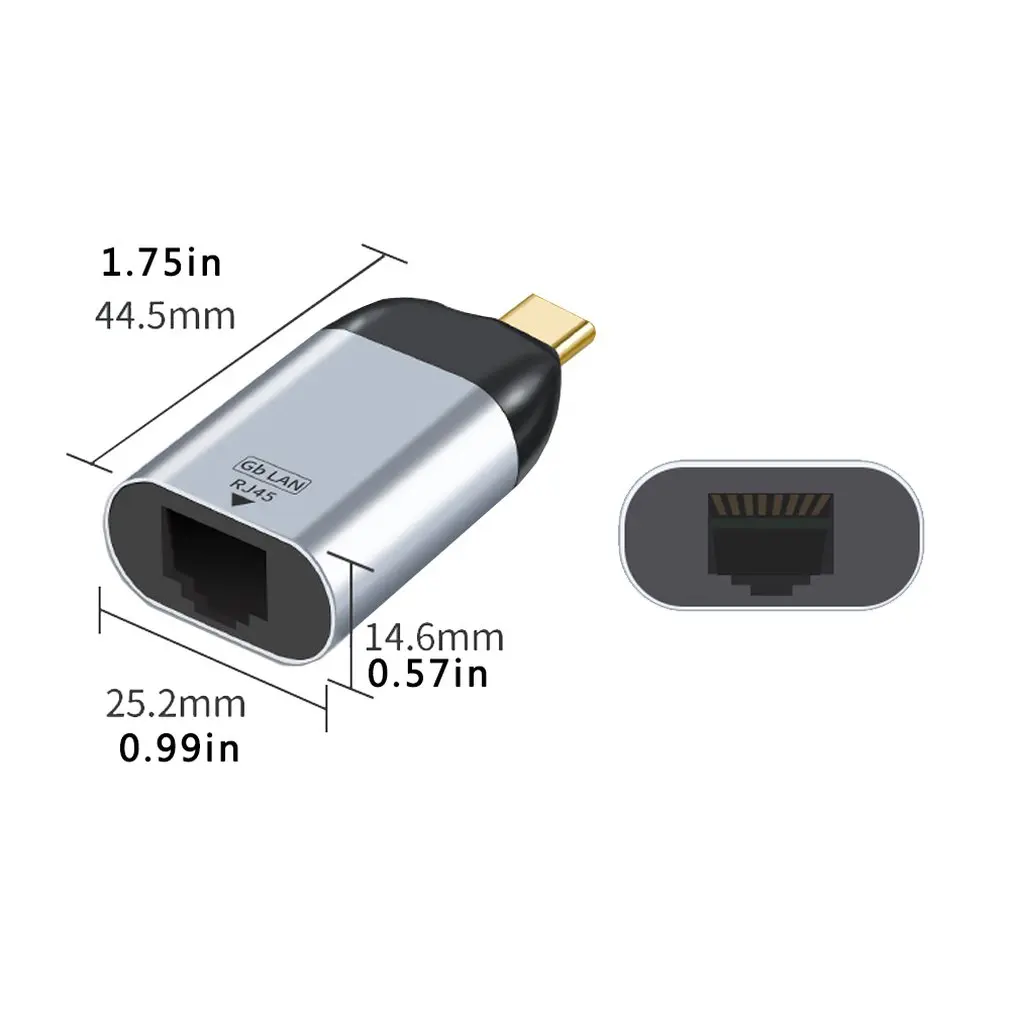

USB C to Ethernet Adapter Cable Creation Aluminum USB-C to RJ45 LAN Network Adapter Compatible with Thunderbolt 3