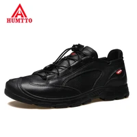 humtto leather hiking shoes for men new climbing sneakers mens waterproof sport trail walking safety outdoor trekking boots male