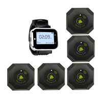 wireless calling buttons 1 watch service 5 pagers bells transmitter guest paging system for restaurant