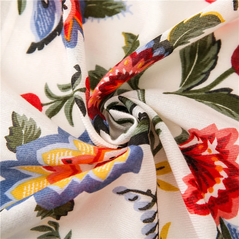 

2021 New Fashion Summer Women cotton Scarf flower Beach Hijab Shawls and Wraps Female Foulard