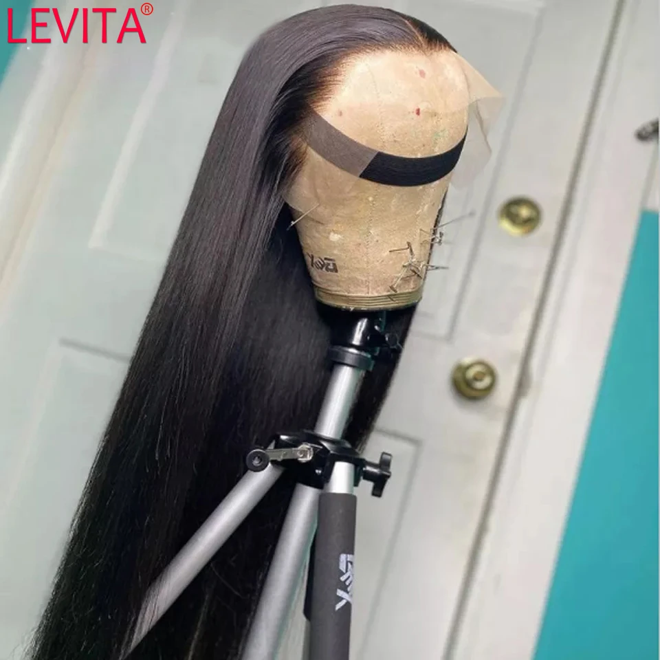 Brazilian Bone Straight Lace Frontal Closure Human Hair Wig PrePlucked Lace Front Wig Glueless 30 Inch Lace Front Wigs For Women