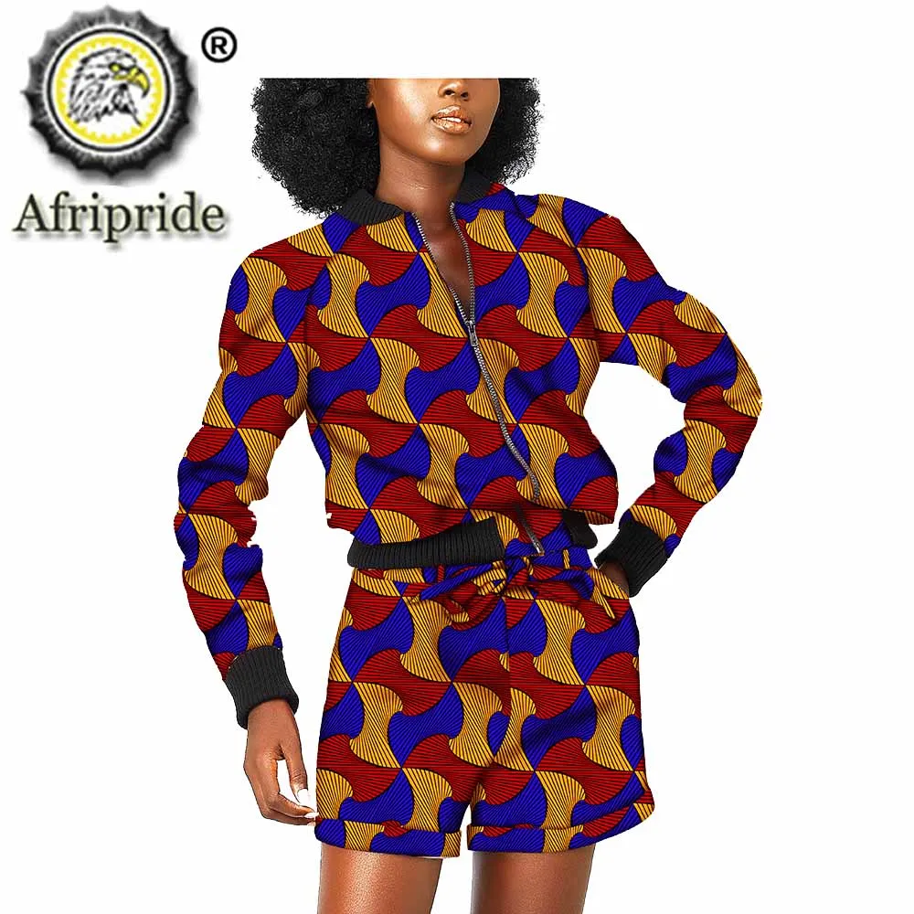 Костюм в африканском стиле для женщин Dashiki пальто куртка и шорты комплект из 2