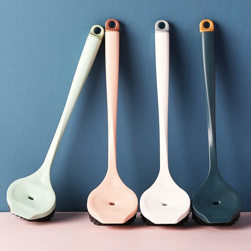 

Kitchen Cleaning Brush Pot Cleaner Long Handle Dish Bowl Pot Washing Brush with Liquid Dispenser Home Kitchen Cleaning Tools