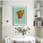 Картины на холсте для гостиной, с изображением цветов, художественные плакаты и принты