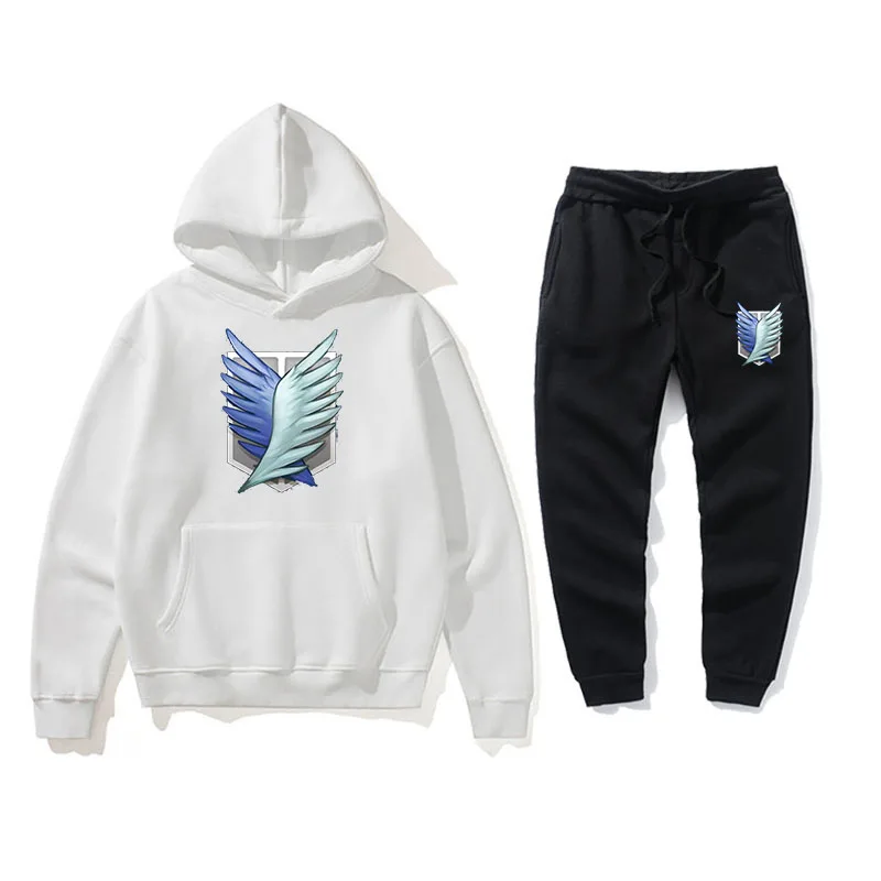 

Attack on Titan Sports 2-piece set Japanese manga hot anime pullover top long sleeve + sweatpants hip hop sports suit